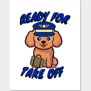 Funny Pilot Brown Dog Posters and Art